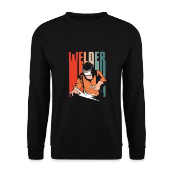 Soudeur Dans le style vintage - Sweat-shirt Unisexe - noir - Devant - Alina (178cm) & Michal (187cm)
