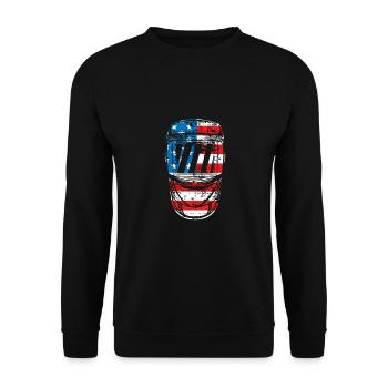 Welding Helmet Patriotic Usa - Unisex Sweatshirt - black - Front - Alina (178cm) & Michal (187cm)