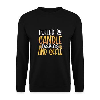 Kerzenherstellung Und Kaffee - Unisex Pullover - Schwarz - Vorne - Alina (178cm) & Michal (187cm)
