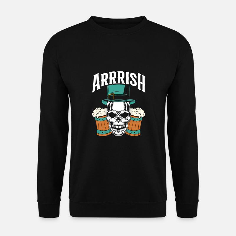 Irish skull with beer - Unisex Sweatshirt - black