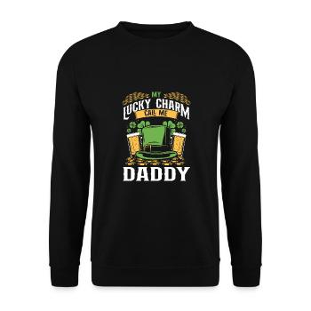 Good luck charms, call me daddy - Unisex Sweatshirt - black - Front - Alina (178cm) & Michal (187cm)