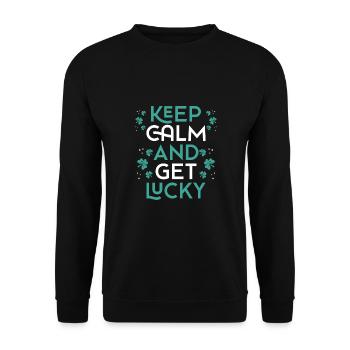 Keep calm and be lucky - Unisex Sweatshirt - black - Front - Alina (178cm) & Michal (187cm)