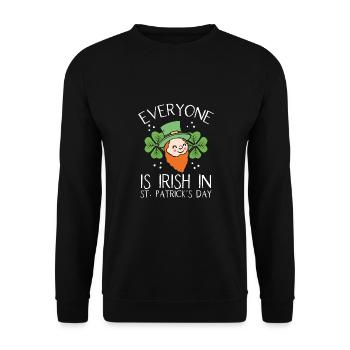 Today, everyone is Irish - Unisex Sweatshirt - black - Front - Alina (178cm) & Michal (187cm)