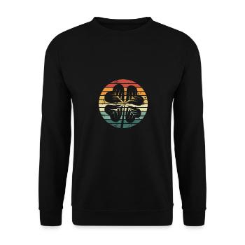 Retro vintage of the shamrock - Unisex Sweatshirt - black - Front - Alina (178cm) & Michal (187cm)