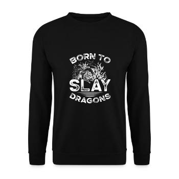 Né pour tuer des dragons - Sweat-shirt Unisexe - noir - Devant - Alina (178cm) & Michal (187cm)