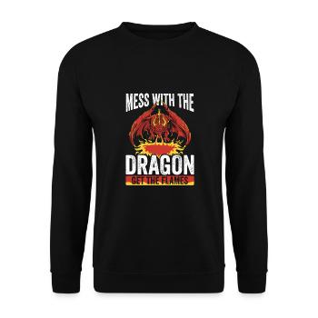 Affrontez le dragon, obtenez le - Sweat-shirt Unisexe - noir - Devant - Alina (178cm) & Michal (187cm)