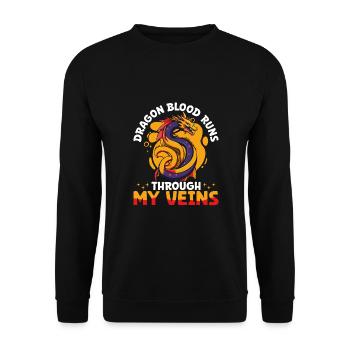 Le sang du dragon coule à flot - Sweat-shirt Unisexe - noir - Devant - Alina (178cm) & Michal (187cm)