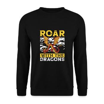 Rugissez avec les dragons - Sweat-shirt Unisexe - noir - Devant - Alina (178cm) & Michal (187cm)