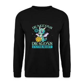 Passionné de dragon - Sweat-shirt Unisexe - noir - Devant - Alina (178cm) & Michal (187cm)
