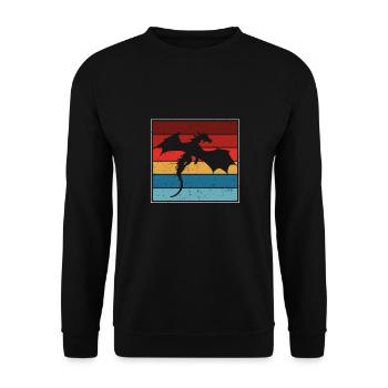 Silhouette de dragon - Sweat-shirt Unisexe - noir - Devant - Alina (178cm) & Michal (187cm)