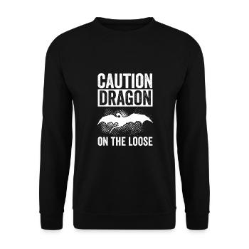 Méfiez-vous du dragon en général - Sweat-shirt Unisexe - noir - Devant - Alina (178cm) & Michal (187cm)