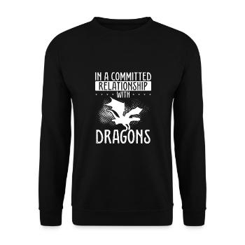 Relation avec les dragons - Sweat-shirt Unisexe - noir - Devant - Alina (178cm) & Michal (187cm)