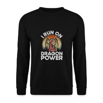 I run with dragon power - Unisex Sweatshirt - black - Front - Alina (178cm) & Michal (187cm)