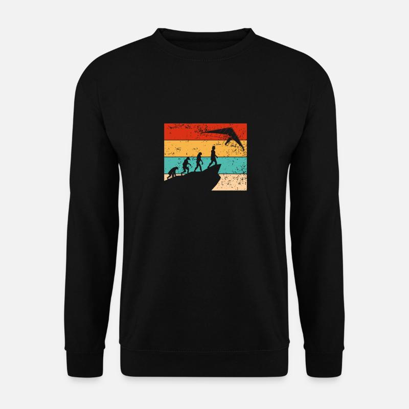 Retro kite flight evolution - Unisex Sweatshirt - black