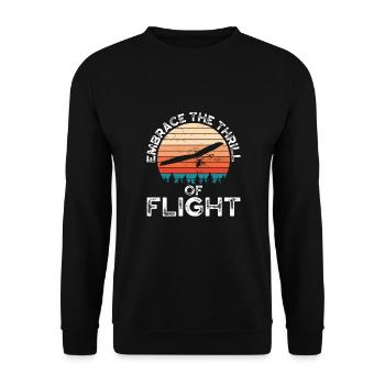 Experience the thrill of the - Unisex Sweatshirt - black - Front - Alina (178cm) & Michal (187cm)