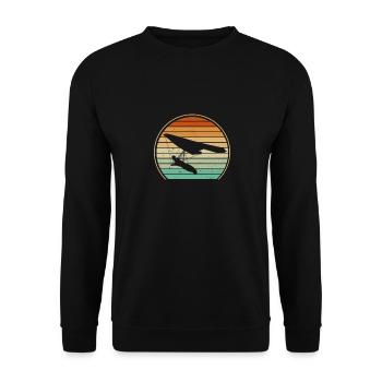 Drachenfliegen Retro Sonne - Unisex Pullover - Schwarz - Vorne - Alina (178cm) & Michal (187cm)