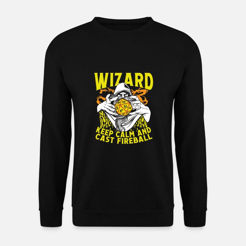 Wizard casts fireball - Unisex Sweatshirt - black