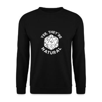 Ja, Sie Sind Natürliche Würfel - Unisex Pullover - Schwarz - Vorne - Alina (178cm) & Michal (187cm)