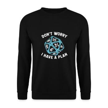 Don't worry, I have a plan - Unisex Sweatshirt - black - Front - Alina (178cm) & Michal (187cm)