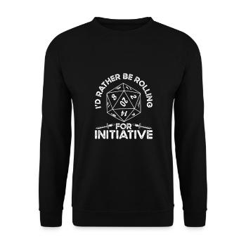 Ich Rolle Lieber Für Die Initiative - Unisex Pullover - Schwarz - Vorne - Alina (178cm) & Michal (187cm)