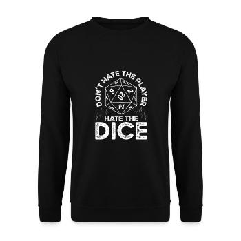 Don't hate the player, but - Unisex Sweatshirt - black - Front - Alina (178cm) & Michal (187cm)