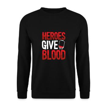 Helden Spenden Blut - Unisex Pullover - Schwarz - Vorne - Alina (178cm) & Michal (187cm)