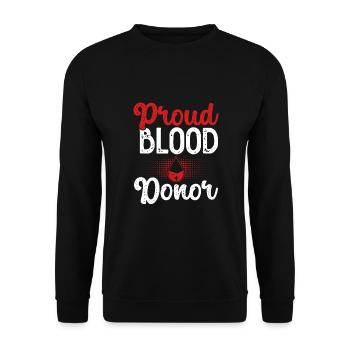 Stolzer Blutspender - Unisex Pullover - Schwarz - Vorne - Alina (178cm) & Michal (187cm)