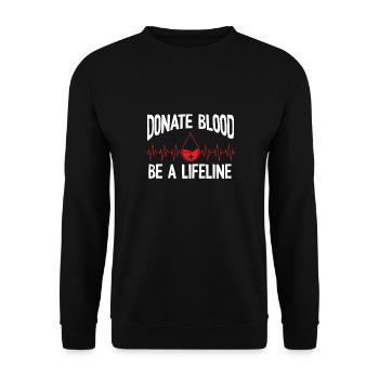 Le don de sang est une bouée de sauvetage - Sweat-shirt Unisexe - noir - Devant - Alina (178cm) & Michal (187cm)