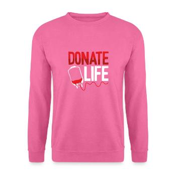 Faire un don de vie avec une poche de sang - Sweat-shirt Unisexe - rose - Devant