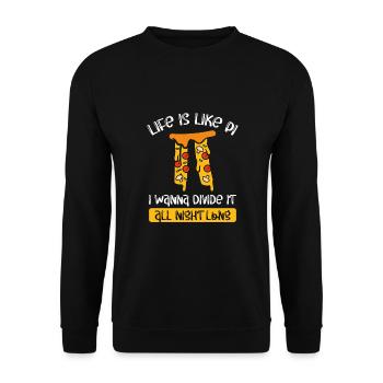 La vie est comme Pi - Sweat-shirt Unisexe - noir - Devant - Alina (178cm) & Michal (187cm)
