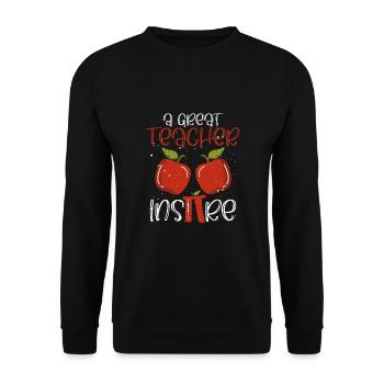 Ein Großartiger Lehrer, Der Inspiriert - Unisex Pullover - Schwarz - Vorne - Alina (178cm) & Michal (187cm)