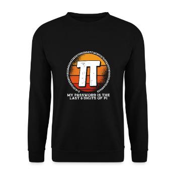 Mon mot de passe est le dernier de pi - Sweat-shirt Unisexe - noir - Devant - Alina (178cm) & Michal (187cm)