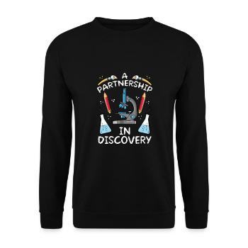 A Partnership In Discovery - Unisex Sweatshirt - black - Front - Alina (178cm) & Michal (187cm)