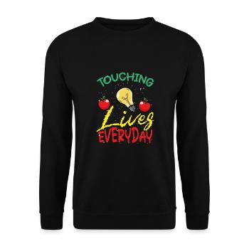 Touching life every day - Unisex Sweatshirt - black - Front - Alina (178cm) & Michal (187cm)