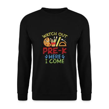 Pass Auf Die Vorschule Auf, Hier Komme - Unisex Pullover - Schwarz - Vorne - Alina (178cm) & Michal (187cm)