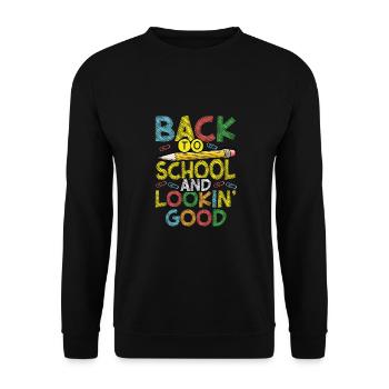 Back to school and handsome - Unisex Sweatshirt - black - Front - Alina (178cm) & Michal (187cm)