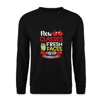 New classes, fresh faces - Unisex Sweatshirt - black - Front - Alina (178cm) & Michal (187cm)