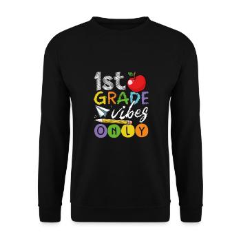 Only first-class moods - Unisex Sweatshirt - black - Front - Alina (178cm) & Michal (187cm)