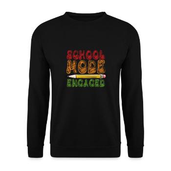 School Mode Enabled - Unisex Sweatshirt - black - Front - Alina (178cm) & Michal (187cm)