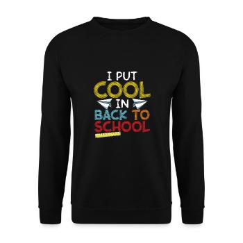 I made back-to-school cool - Unisex Sweatshirt - black - Front - Alina (178cm) & Michal (187cm)