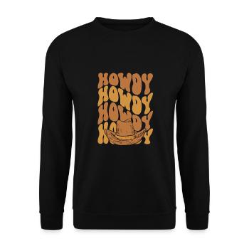 Hallo Cowboy In Schwarz - Unisex Pullover - Schwarz - Vorne - Alina (178cm) & Michal (187cm)