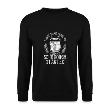 Feed my sourdough starter - Unisex Sweatshirt - black - Front - Alina (178cm) & Michal (187cm)