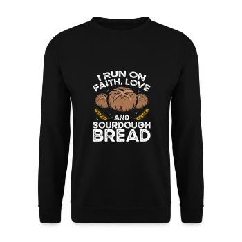 I walk on love and sourdough bread - Unisex Sweatshirt - black - Front - Alina (178cm) & Michal (187cm)