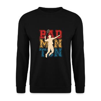 Badminton Colorful Letters - Unisex Sweatshirt - black - Front - Alina (178cm) & Michal (187cm)
