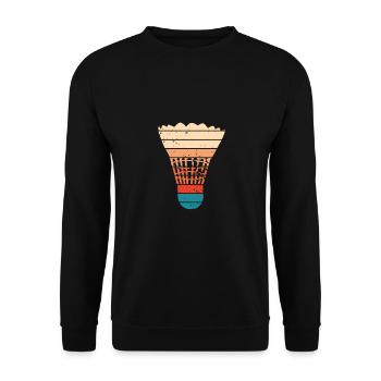 Retro Badminton Federball - Unisex Pullover - Schwarz - Vorne - Alina (178cm) & Michal (187cm)
