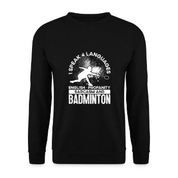 Je parle quatre langues - Sweat-shirt Unisexe - noir - Devant - Alina (178cm) & Michal (187cm)