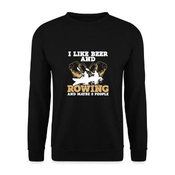 I like beer and rowing - Unisex Sweatshirt - black - Front - Alina (178cm) & Michal (187cm)