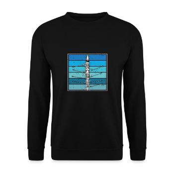 Rudermannschaft Im Blauen Fluss - Unisex Pullover - Schwarz - Vorne - Alina (178cm) & Michal (187cm)