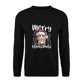 Joyeux Hamster Noël - Sweat-shirt Unisexe - noir - Devant - Alina (178cm) & Michal (187cm)