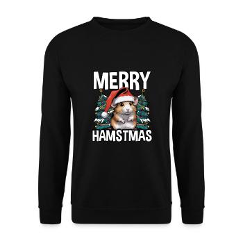 Cute Cheerful Hamstmas - Unisex Sweatshirt - black - Front - Alina (178cm) & Michal (187cm)